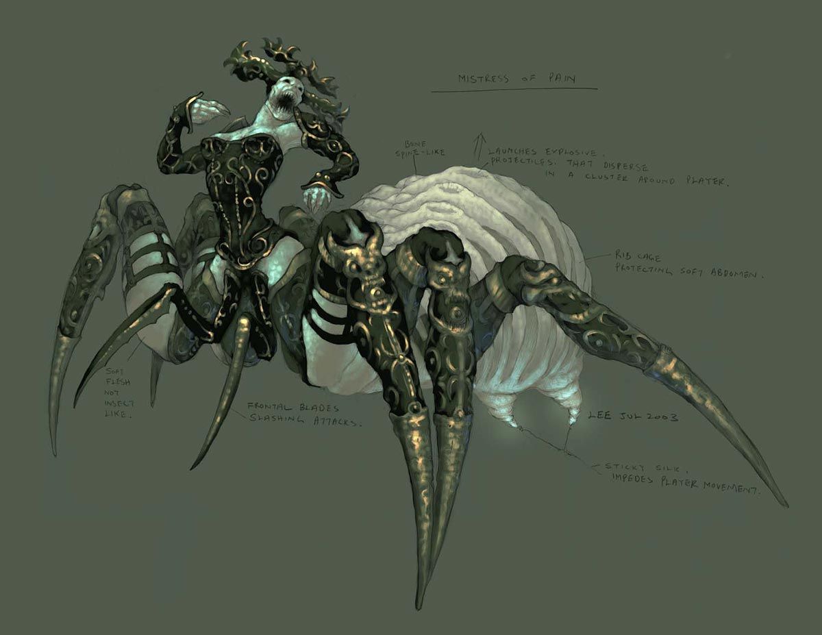 Один из концепт-артов к третьей Diablo. Характерные паучьи черты налицо