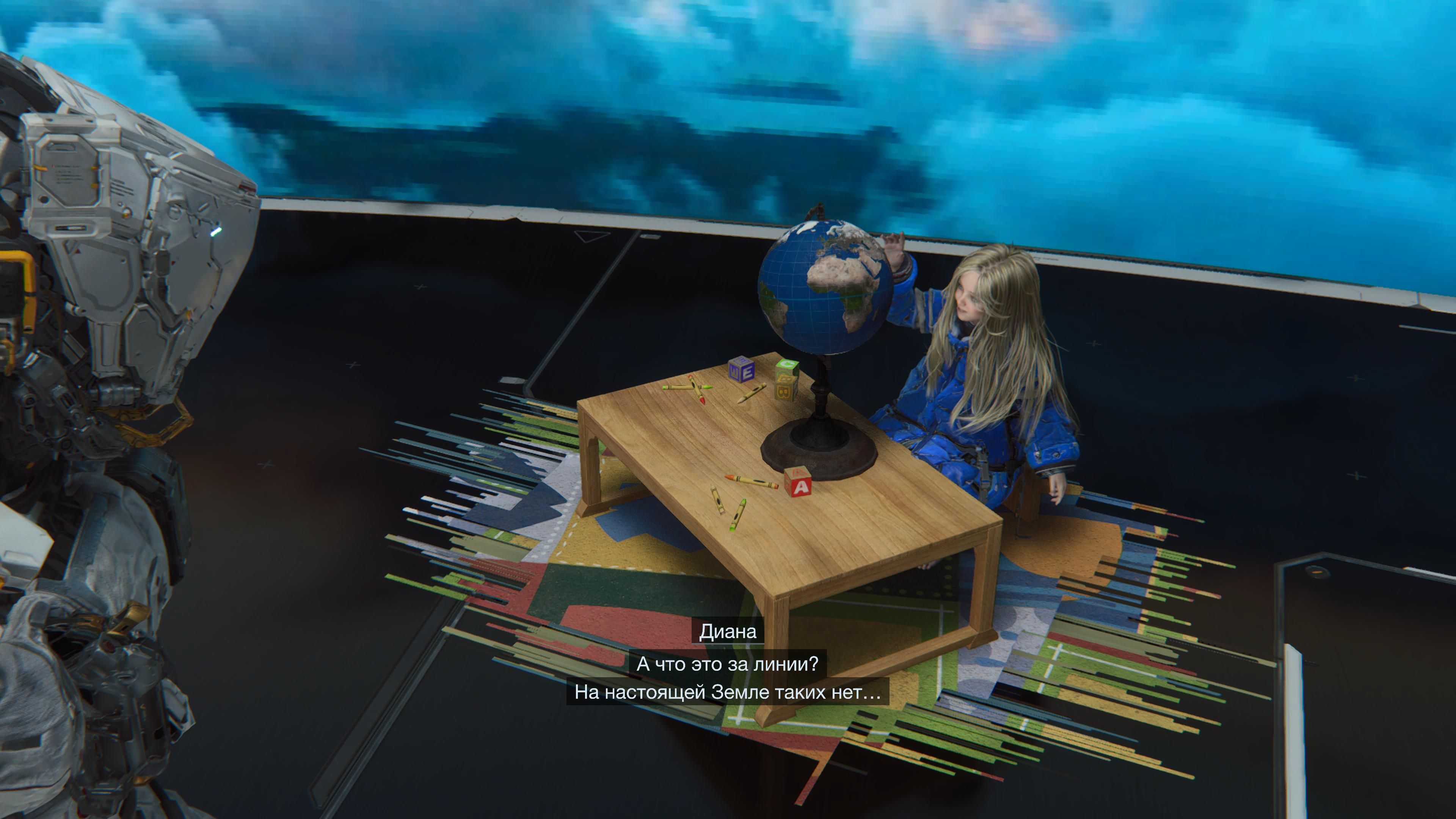 Диана за игрой. Скриншот из Pragmata