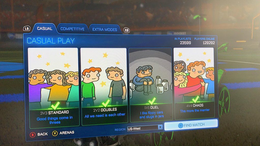 Новые описания режимов в Rocket League