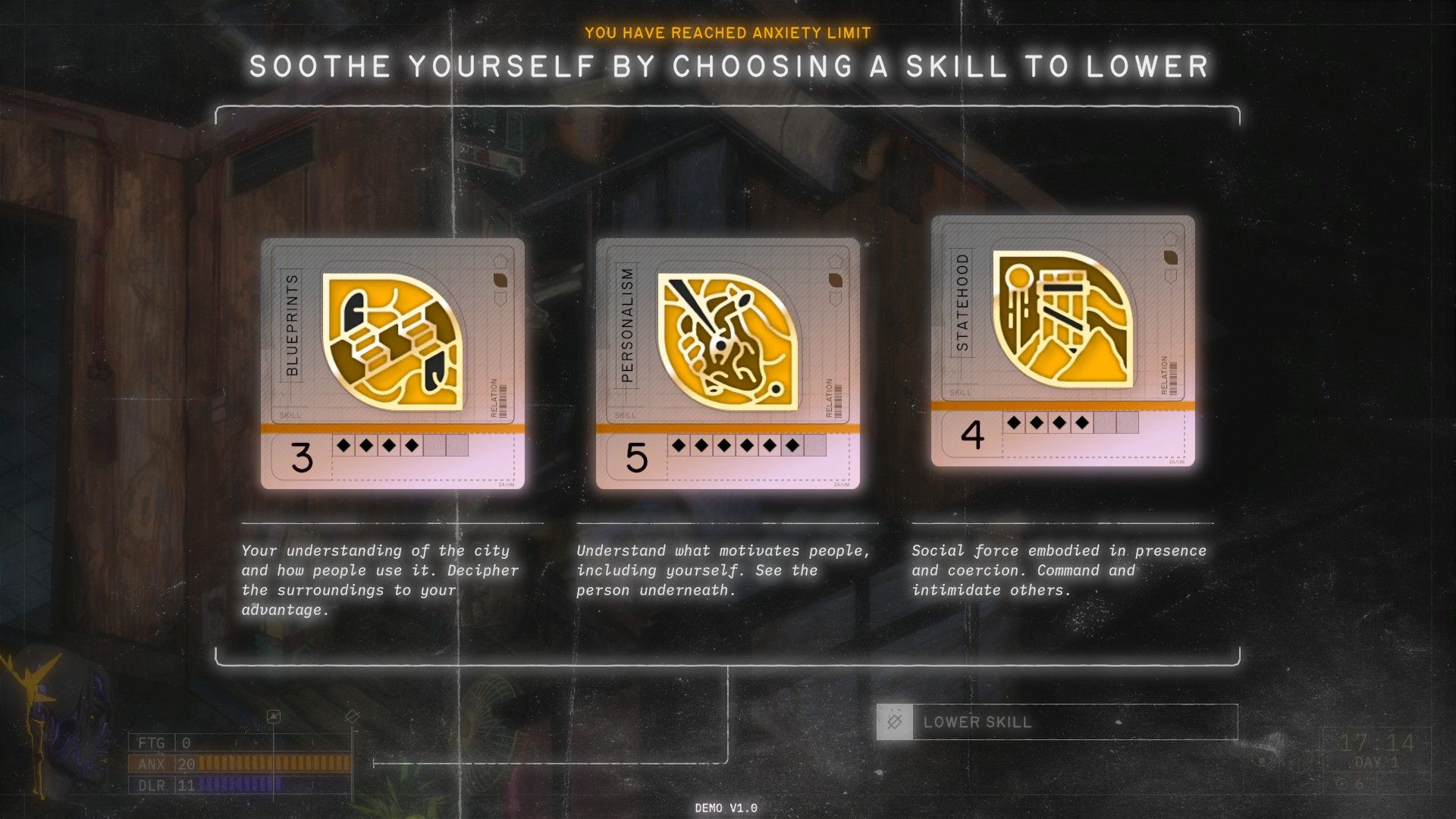 Всегда есть выбор, какой навык отдать. Скриншот из ZERO PARADES: For Dead Spies