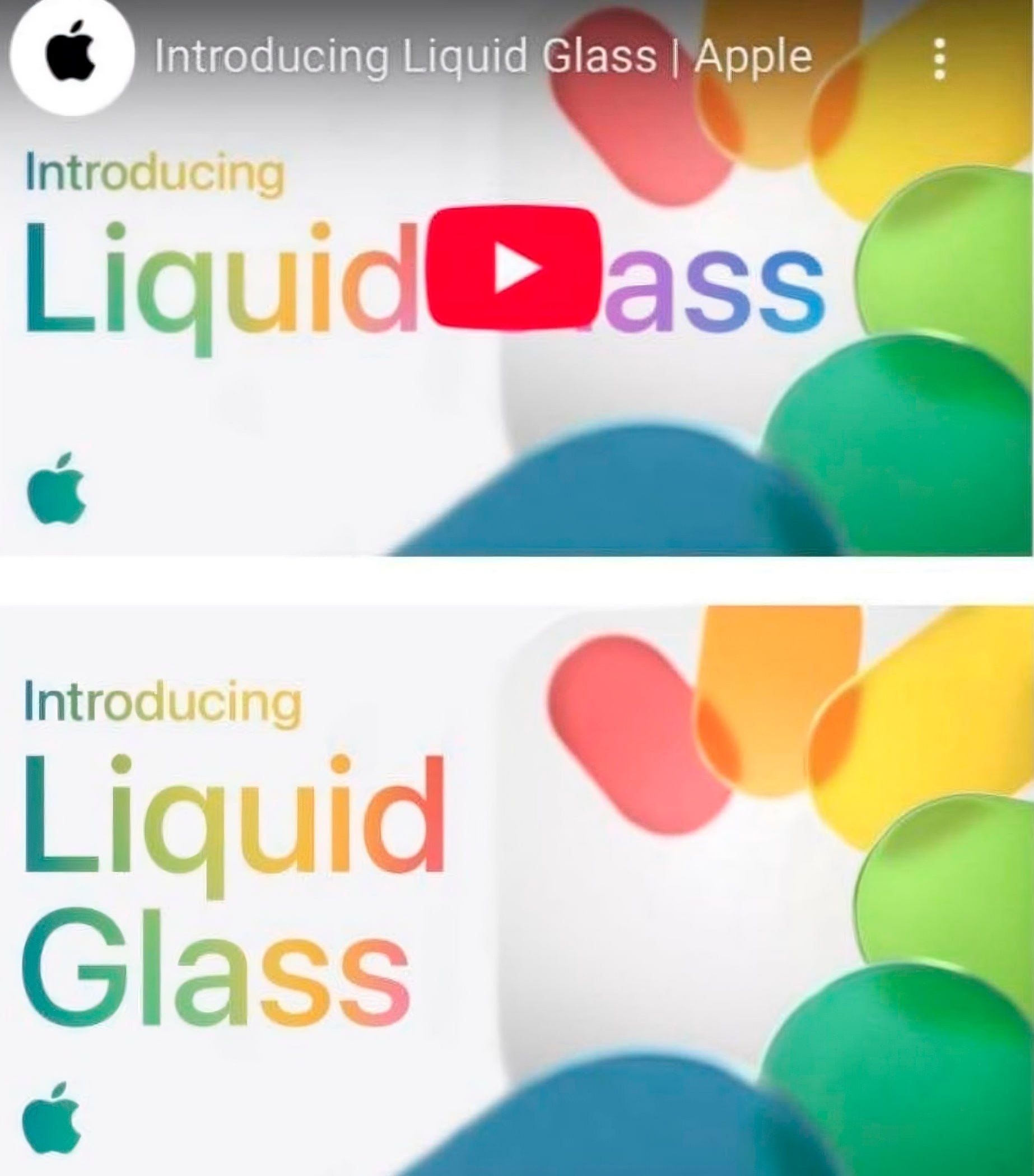 Старое и новое превью презентации Liquid Glass от Apple | Источник: reddit