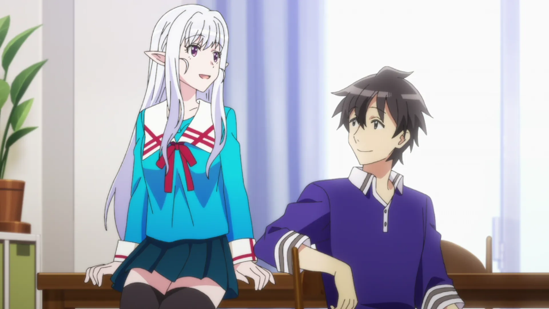 Кадр из аниме «Добро пожаловать в Японию, госпожа эльф!»