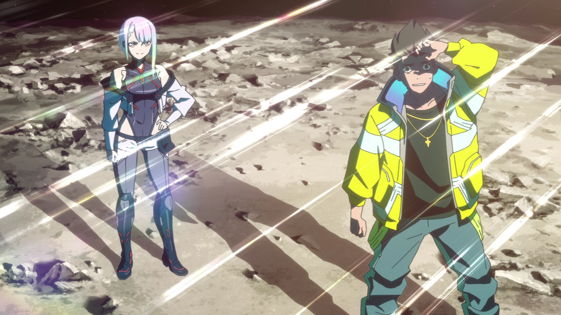 Кадр из аниме «Киберпанк: Бегущие по краю»