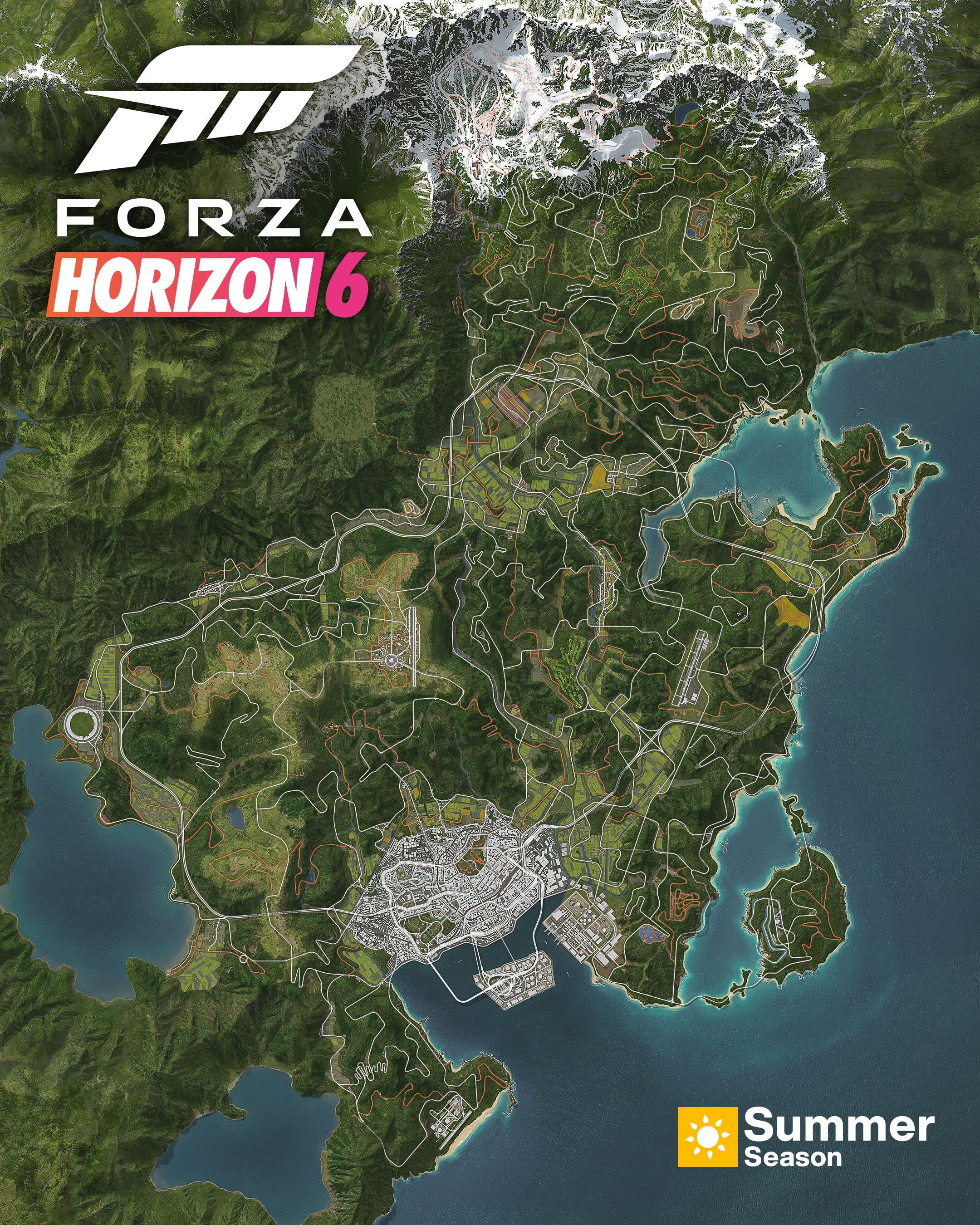 Летняя карта Forza Horizon 6. Источник: Playground Games в Х.