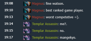 Разговор ATF и watson в матчмейкинге. Источник: Dotabuff