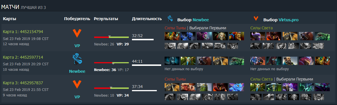 Пики серии VP - Newbee 