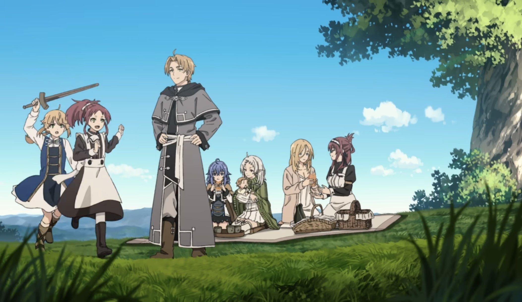 Кадр из аниме «Реинкарнация безработного: История о приключениях в другом мире»