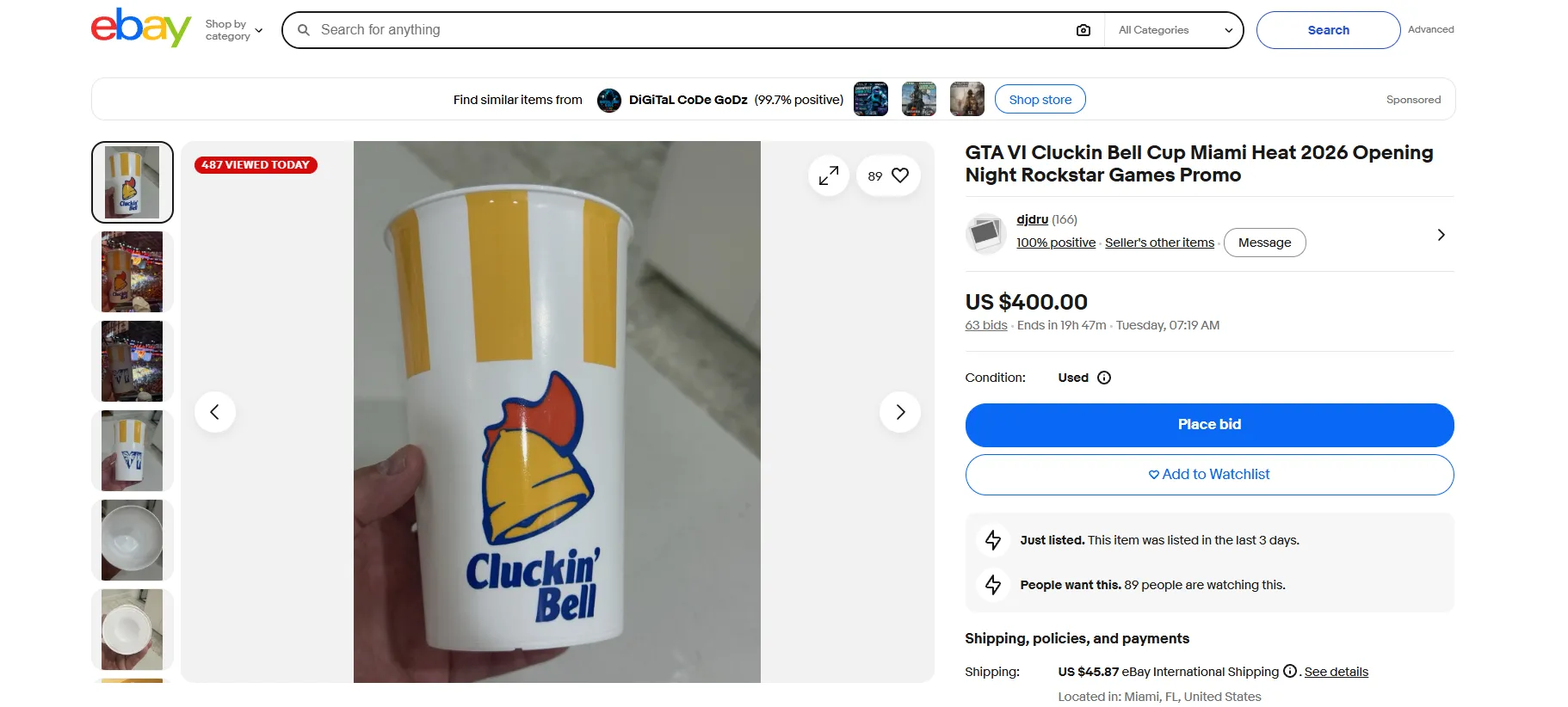 Стаканчик с логотипом Cluckin Bell. Источник: Ebay