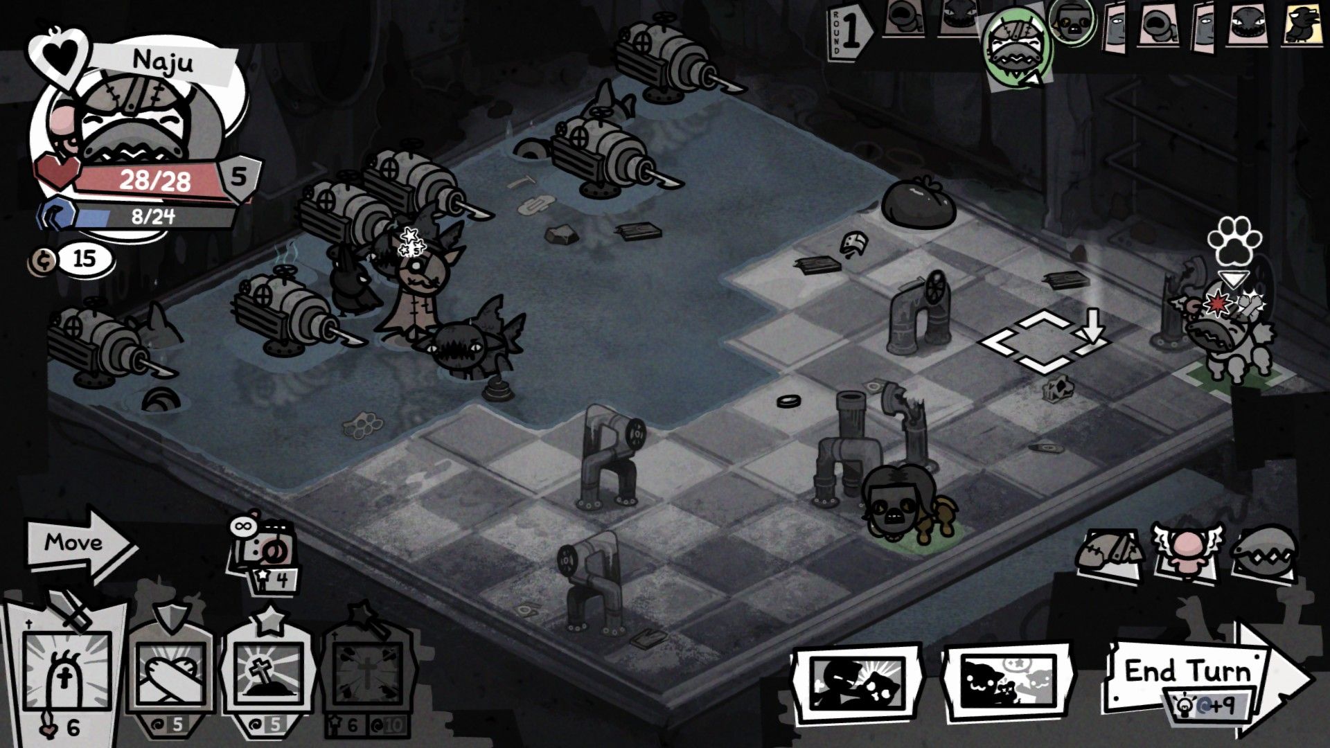 Главное: самому не попасть под прицел. Скриншот из Mewgenics