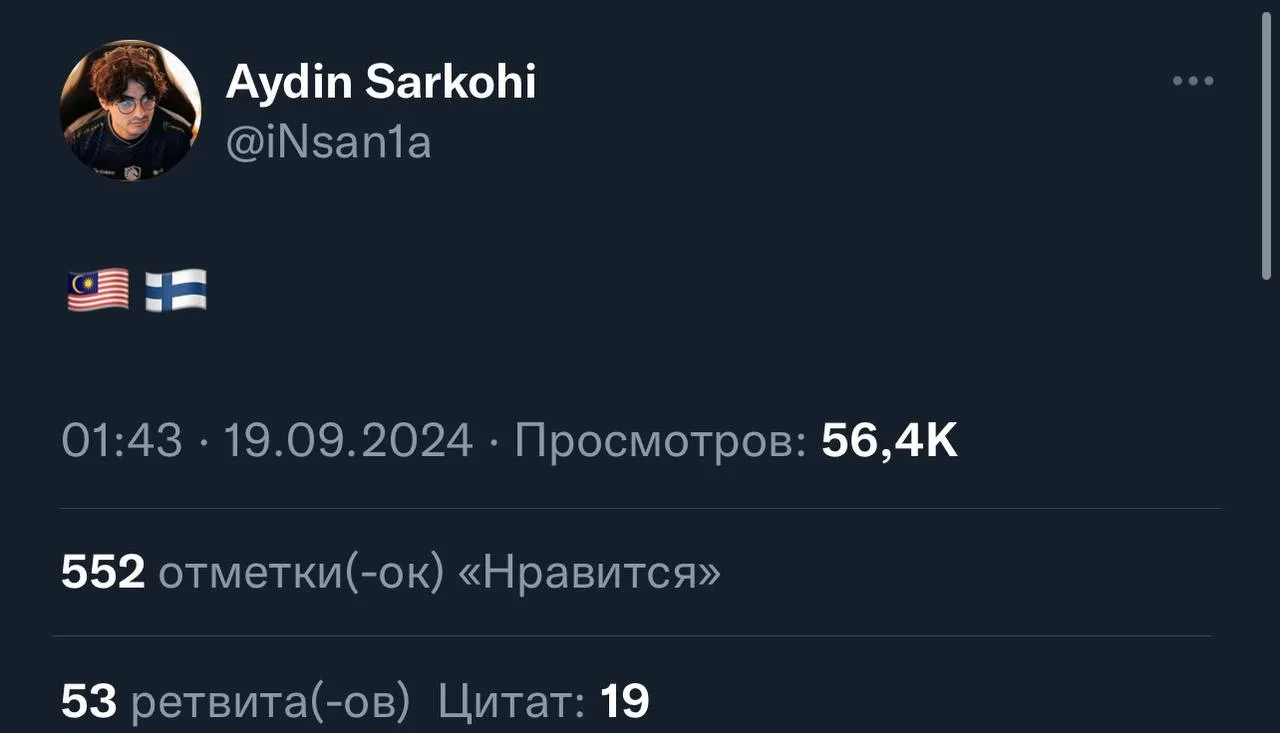 Источник: страница Саркои в X