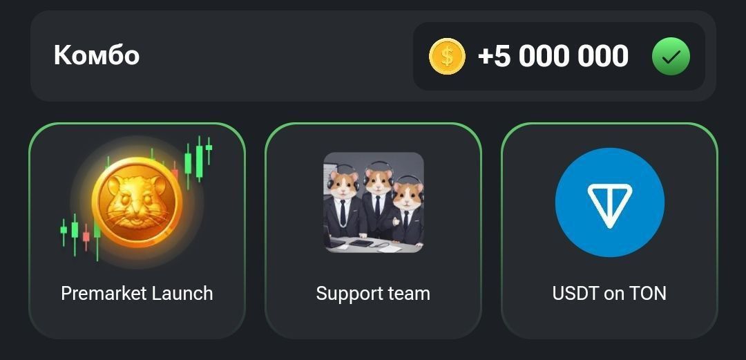 Комбо карты в Hamster Kombat (Хомяк) на 20–21 июля