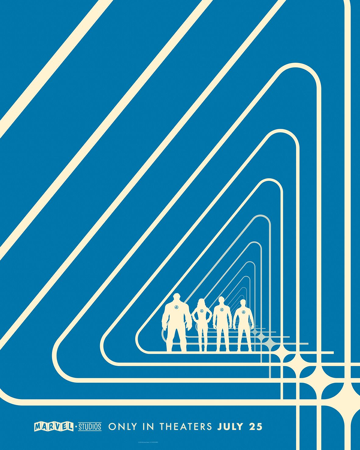 Постер фильма «Фантастическая четвёрка: Первые шаги» | Источник: x.com/Marvel/status/1908157615609086180