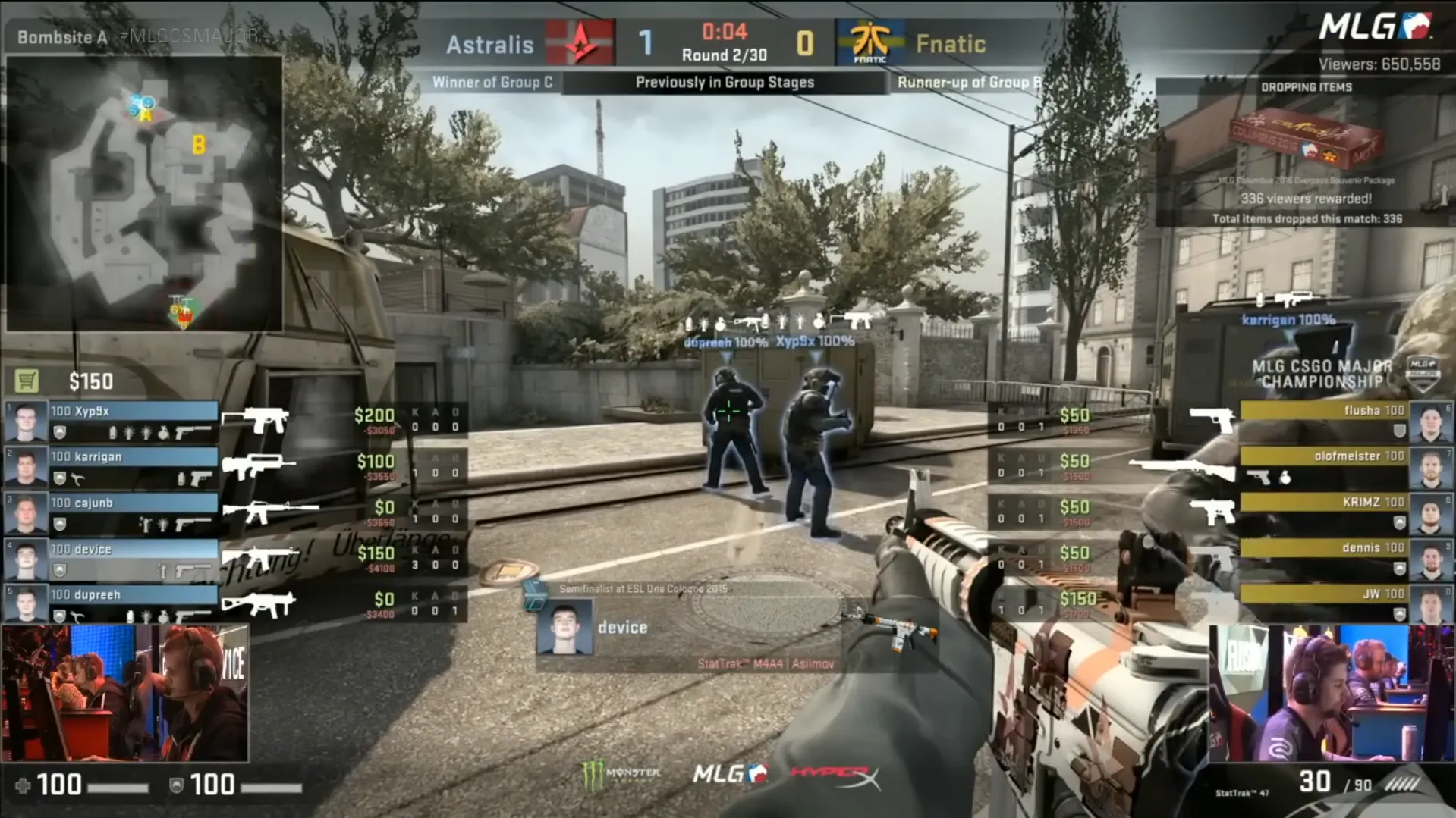 Интерфейс на мейджоре | Источник: канал Major League Gaming на YouTube