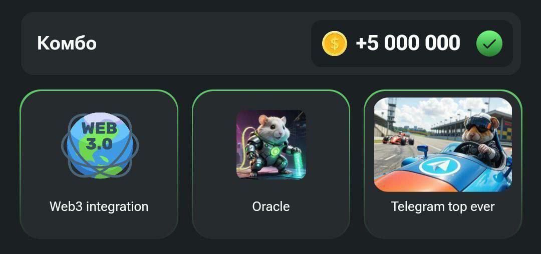 Комбо карты в Hamster Kombat (Хомяк) на 10–11 сентября