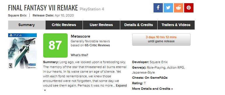 Оценка на Metacritic