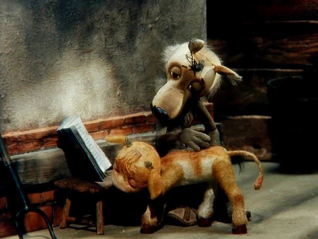 Кадр из мультфильма «Волк и теленок»