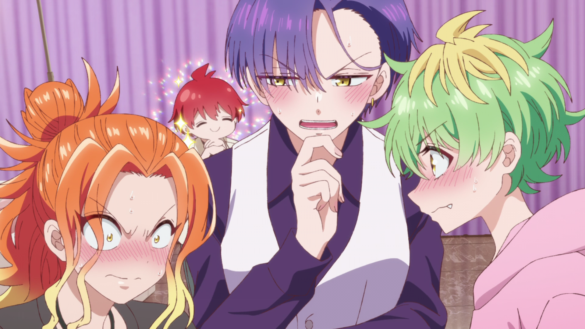 Кадр из аниме «Три сестры Микадоно оказались неожиданно простыми»