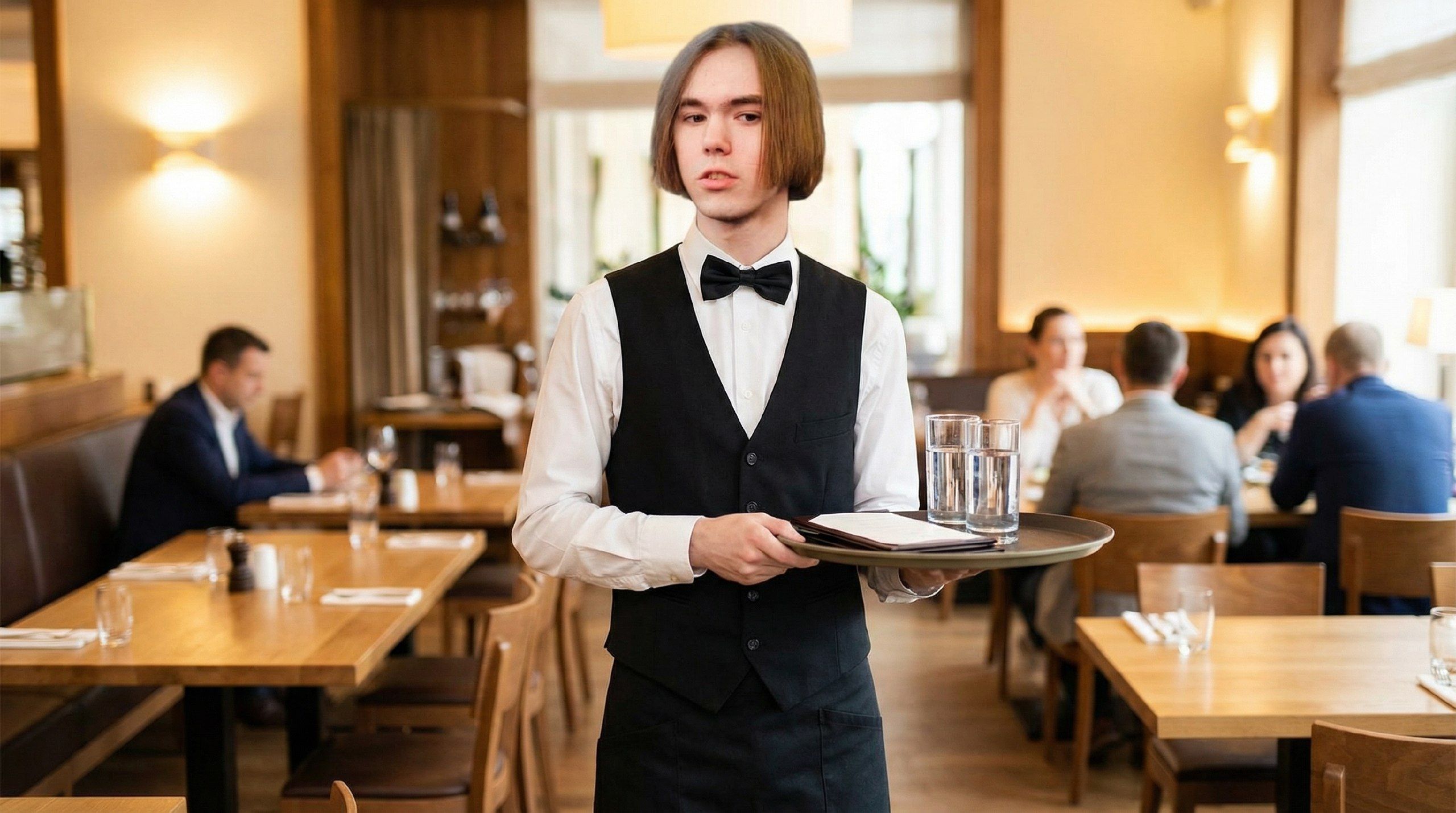 Официант donk | Фото было сгенерировано нейросетью 