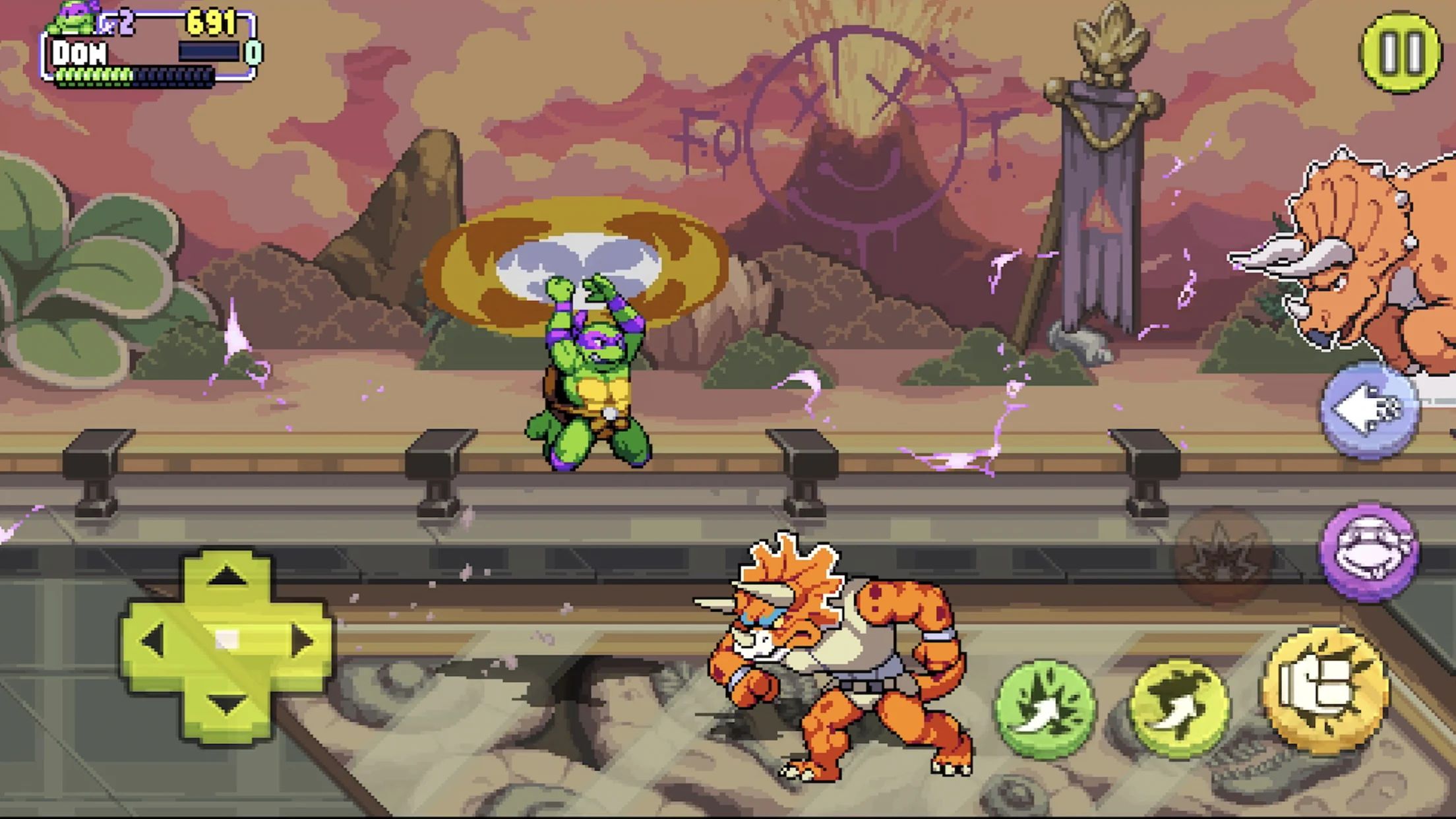 Скриншот из Teenage Mutant Ninja Turtles: Shredder's Revenge. Источник: Play Market