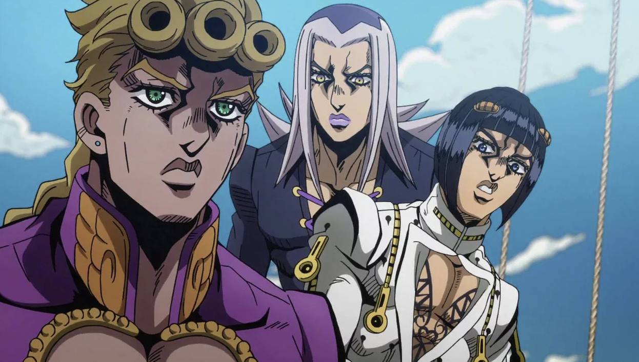 Кадр из аниме «Невероятные приключения ДжоДжо»