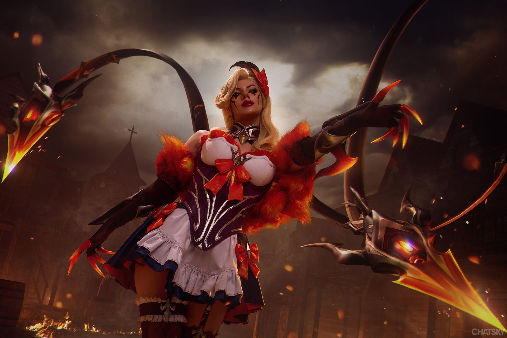 Косплей на скин Ковбой Эвелинн из LoL. Косплеер: KamikoZero. Фотограф: CHATSKYPHOTO. Источник: vk.com/kamikozerocosplay