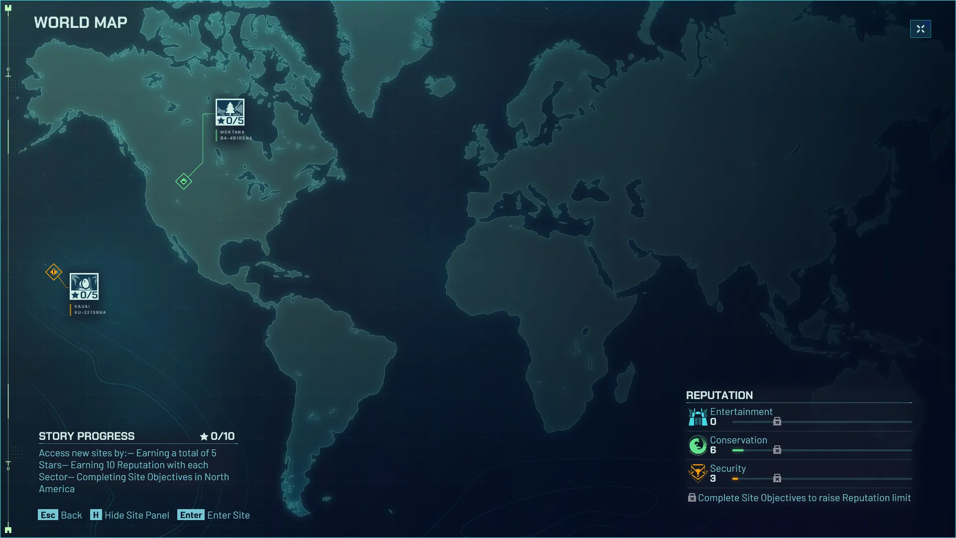 Глобальная карта в Jurassic World Evolution 3. Источник: скриншот из игры Jurassic World Evolution 3.