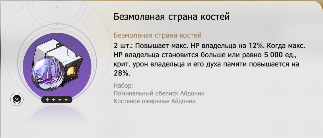 Описание характеристик планарок в игре. Источник: Honkai Star Rail