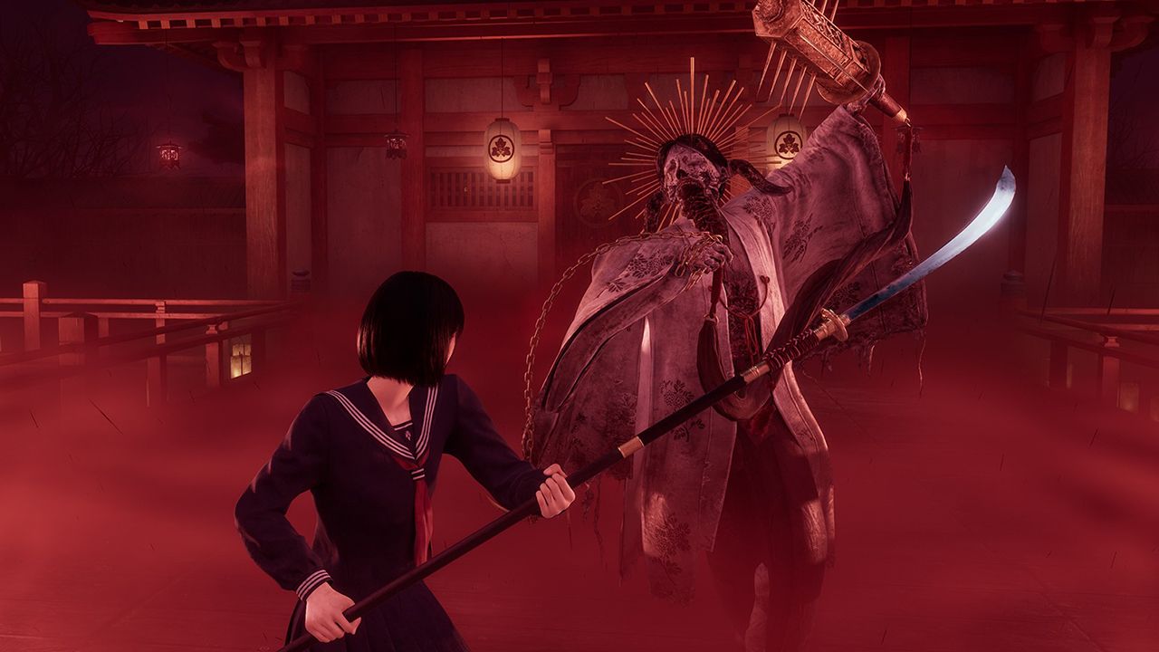 Щемись, Джеймс с трубой, у Хинако есть нагината. Скриншот из Silent Hill f. Источник: Konami