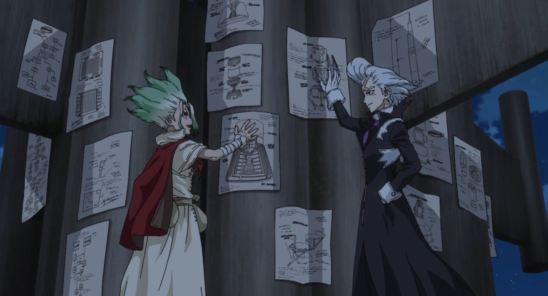 Кадр из аниме «Доктор Стоун: Научное будущее»