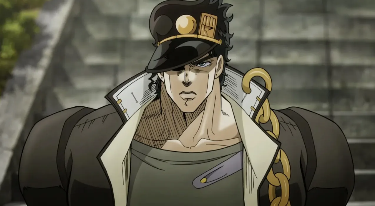 Кадр из аниме «Невероятные приключения ДжоДжо»