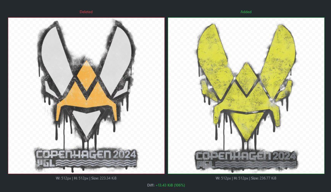 Старый и новый логотип Team Vitality в CS2. Источник: твиттер Thour