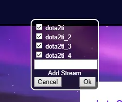 Окно настройки трансляций на MultiTwitch