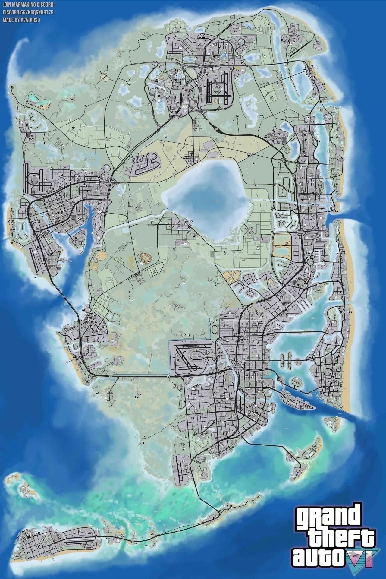 Фанатская карта GTA VI. Автор: AVATARSD