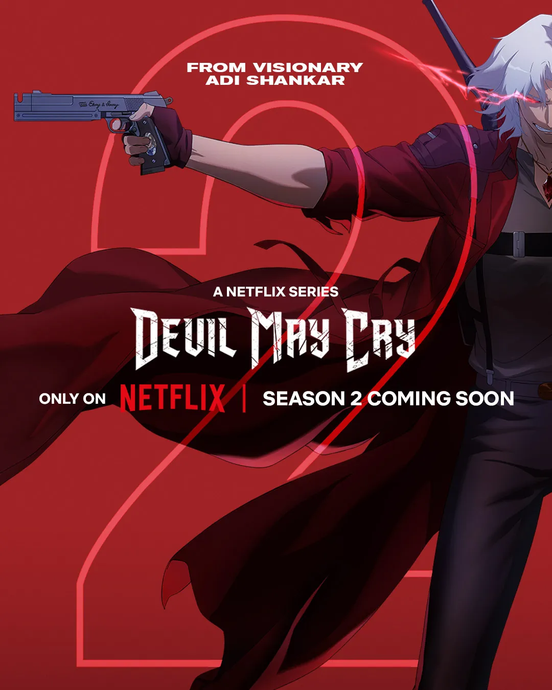 Анонсирующий постер второго сезона Devil May Cry | Источник: x.com/NetflixAnime