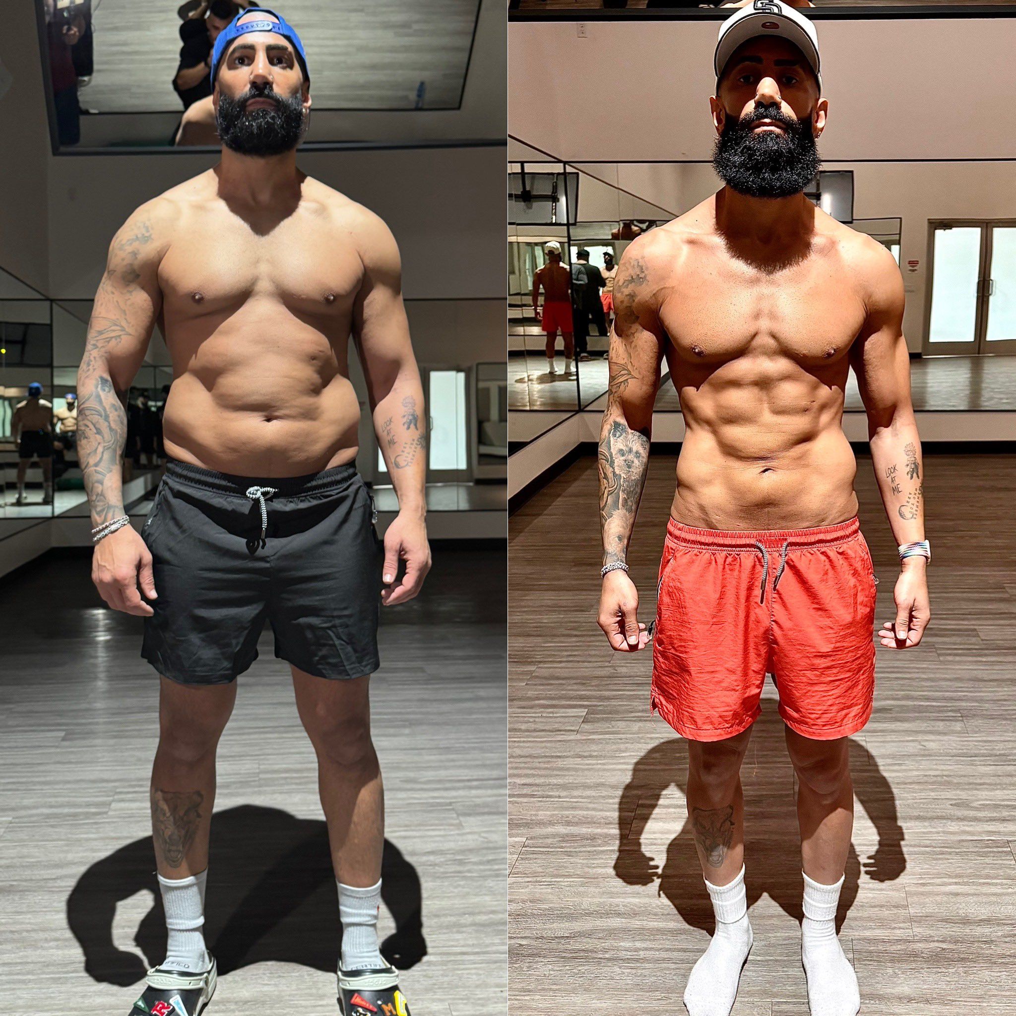 Стример Fousey до и после 30-дневного голодания | Источник: страница Fousey в X