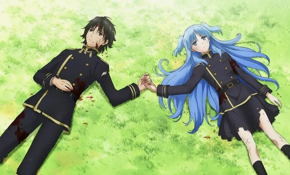 Кадр из аниме «Что ты будешь делать во время апокалипсиса? Будешь ли ты занят? Могу ли я спасти тебя?»