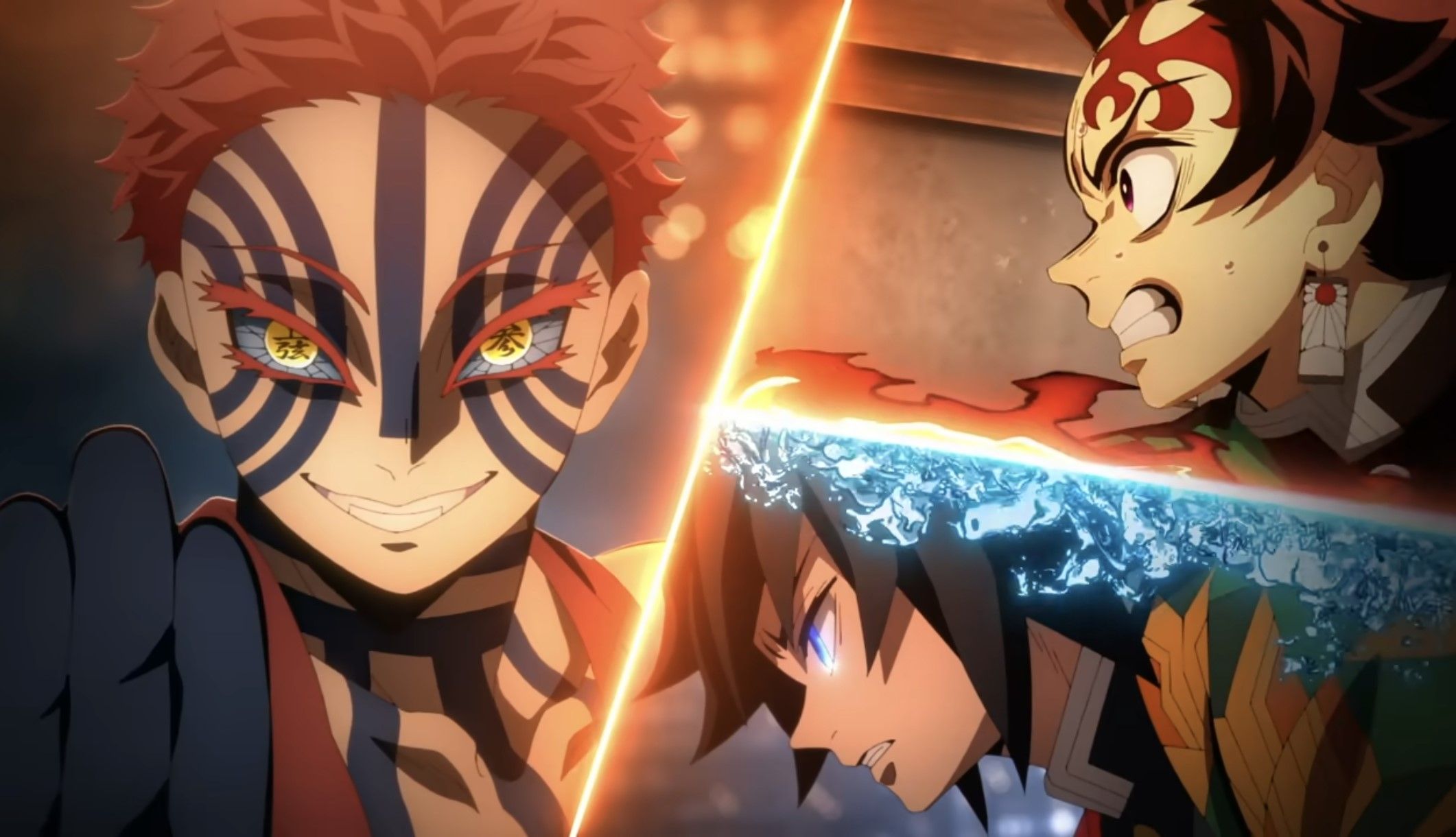 Кадр из трейлера аниме «Клинок, рассекающий демонов: Бесконечный замок»