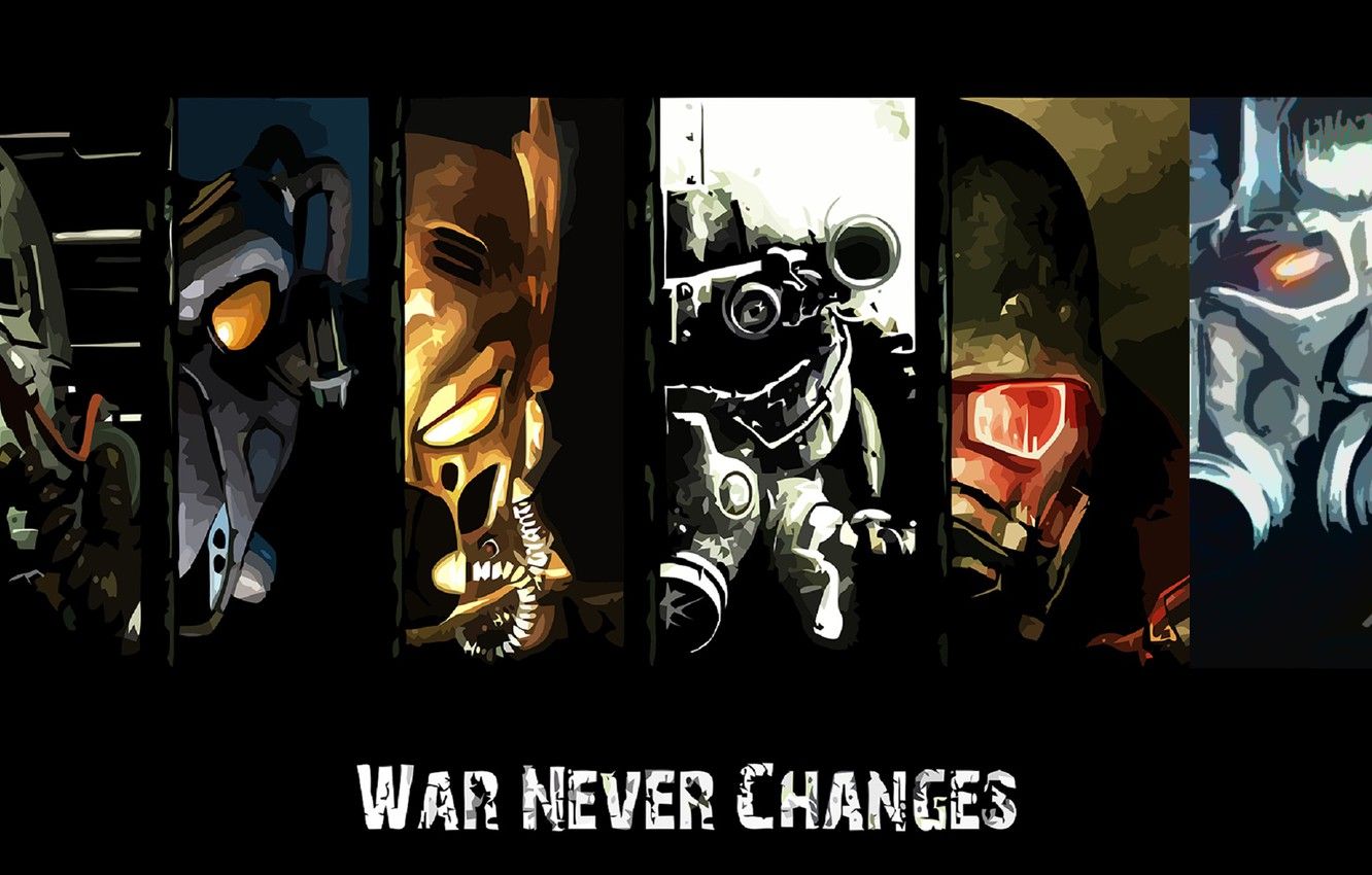 «War Never Changes» или "Война никогда не меняется - запоминающаяся цитата, произнесенная во время вступительных роликов в различные игры серии Fallout .В сентябре 1997 была выпущена первая игра Fallout для ПК, в которой впервые была использована фраза «Война никогда не меняется». 30 сентября 1998 года было выпущено продолжение Fallout 2 , в котором во вступительной части использовалась та же фраза. Десять лет спустя эта цитата была представлена ​​во введении к игре Fallout 3 .