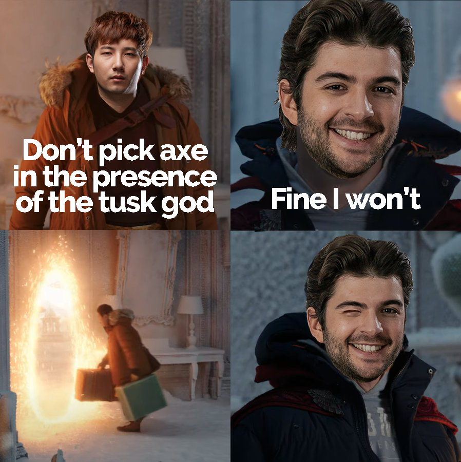 &mdash; Не бери Axe против бога на Tusk.
&mdash; Ладно, не буду.
Источник: twitter.com/RealMaxMar