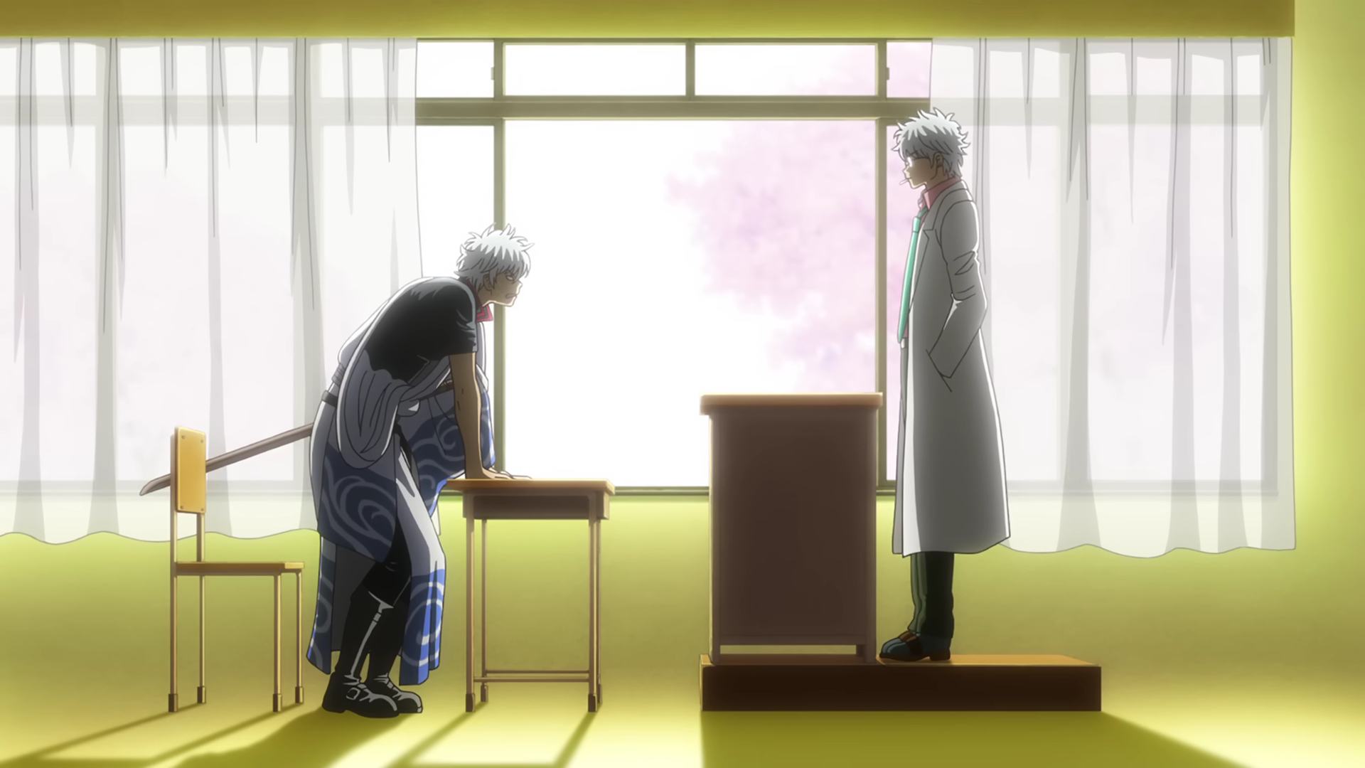 Кадр из тизер-трейлера аниме «Гинтама: 3-Z класс Гинпати-сэнсэя»