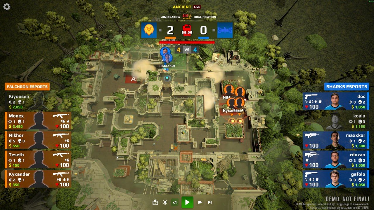 Симуляция матча в Esports Manager 2026 | Скриншот из Esports Manager 2026