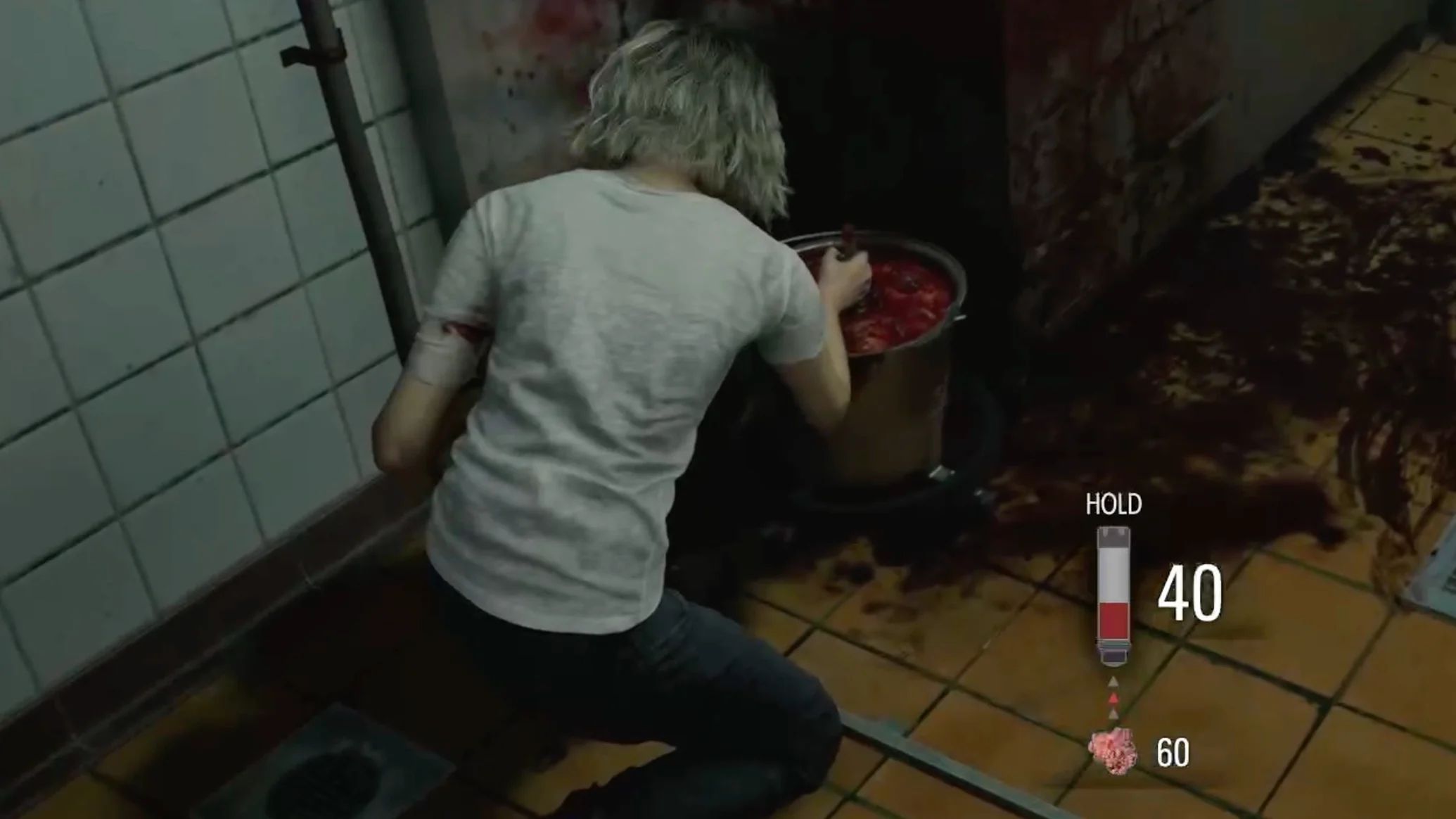 Забор крови. Скриншот из Resident Evil Requiem. Источник: Rock Paper Shotgun