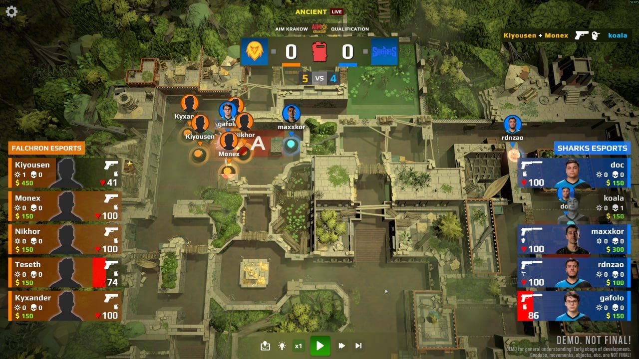 Симуляция матча в Esports Manager 2026 | Скриншот из Esports Manager 2026