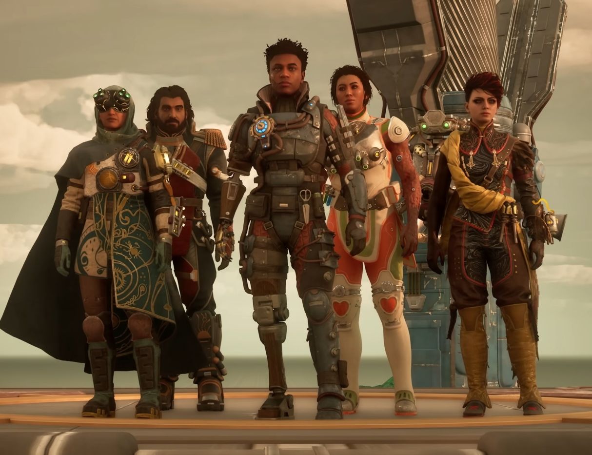 Ребята будто одевались в Concord | Скриншот из The Outer Worlds 2