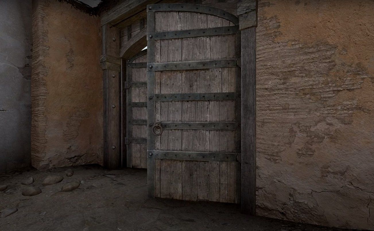 Старые двери перед B на Dust2