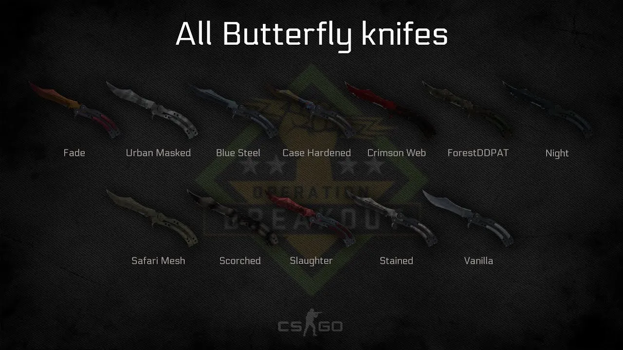 Скины на нож-бабочку | Источник: steamcommunity.com