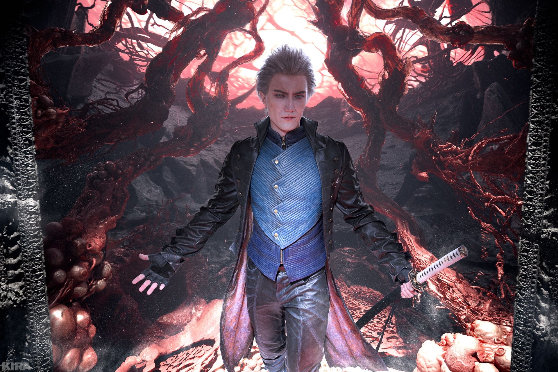 Косплей на Вергилия из вселенной Devil May Cry. Косплеер: CutRun. Фотограф: KIRA. Источник: vk.com/id17260834