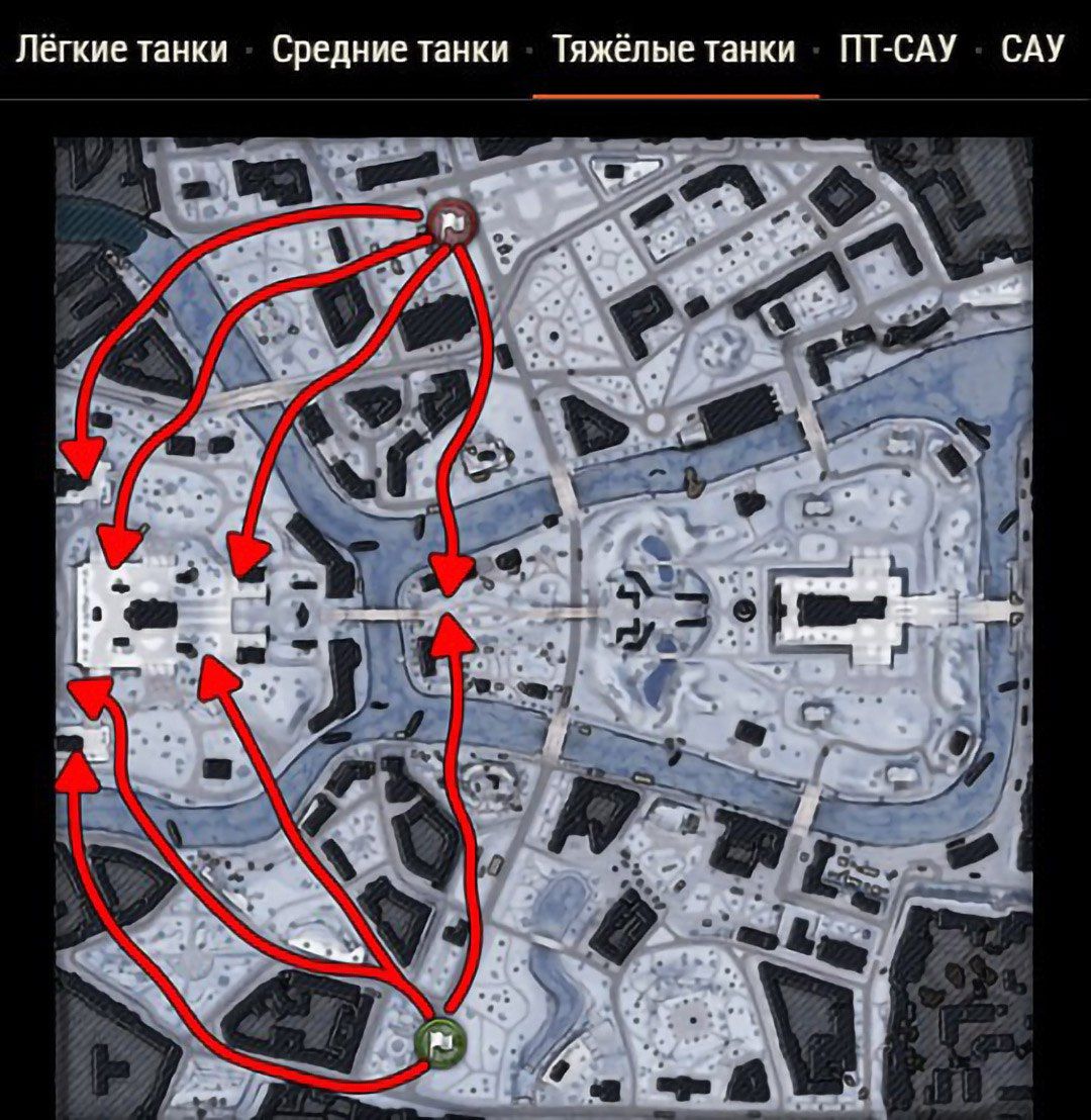 Схема раскатки для средних танков