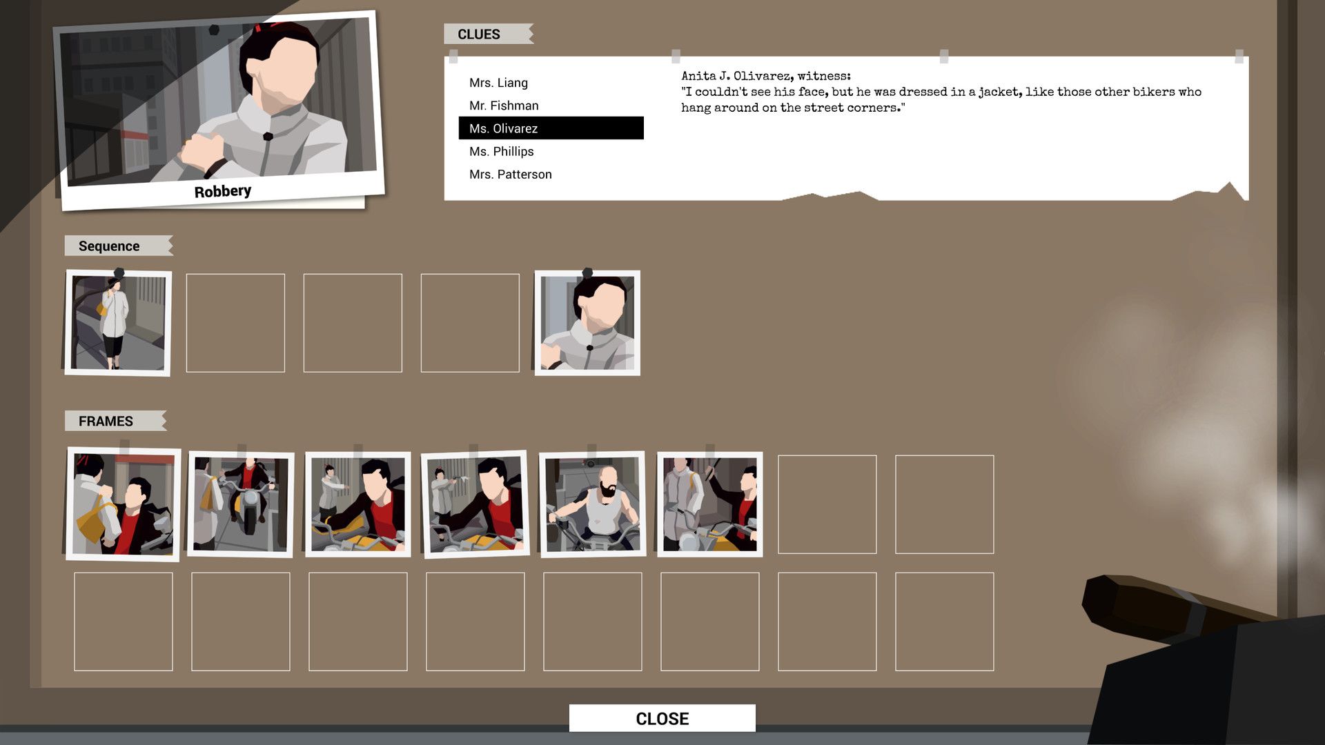 Расследования представлены в виде простой игры