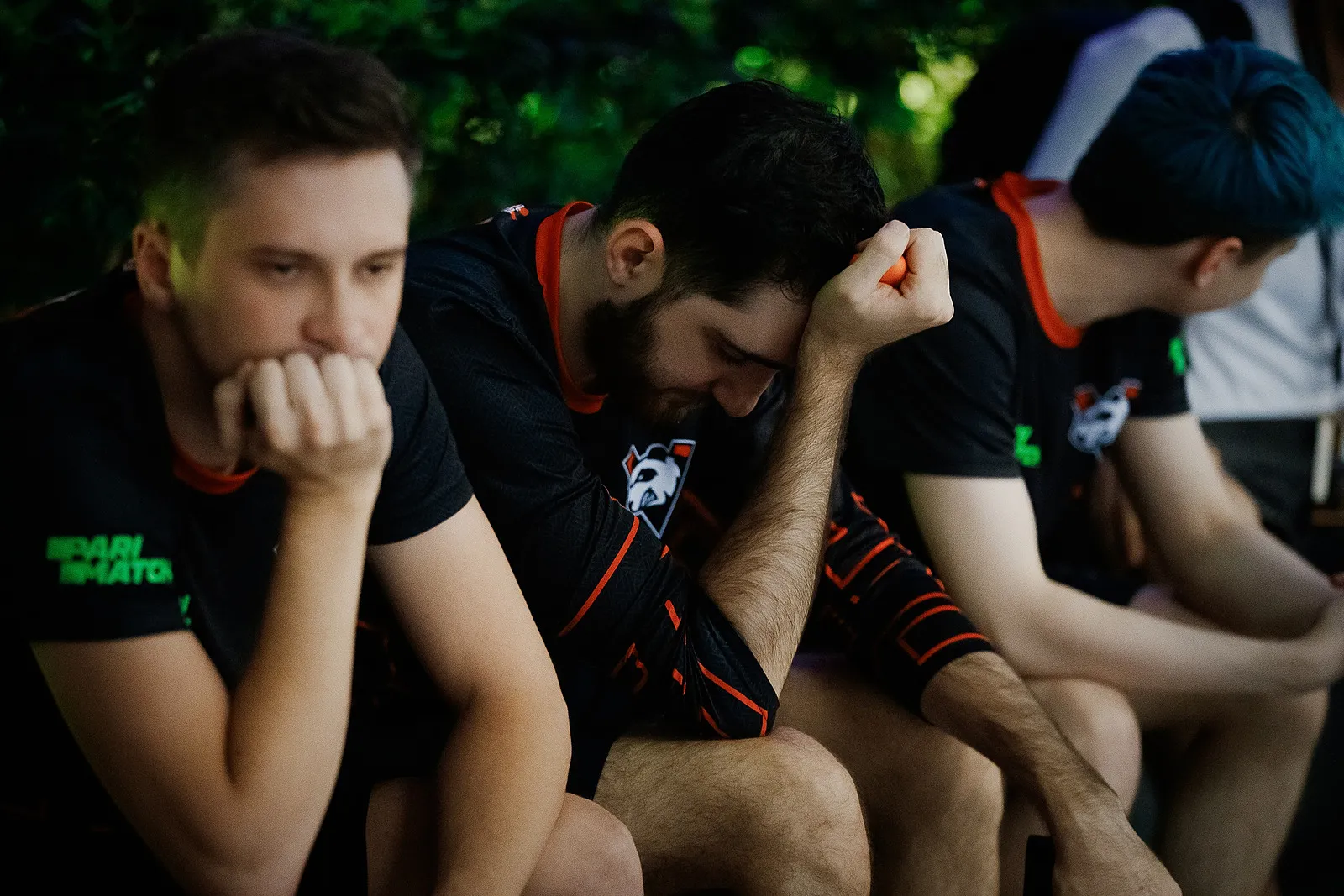 Solo, RodjER и RAMZES666 после поражения на The International 2019 | Фото: Valve